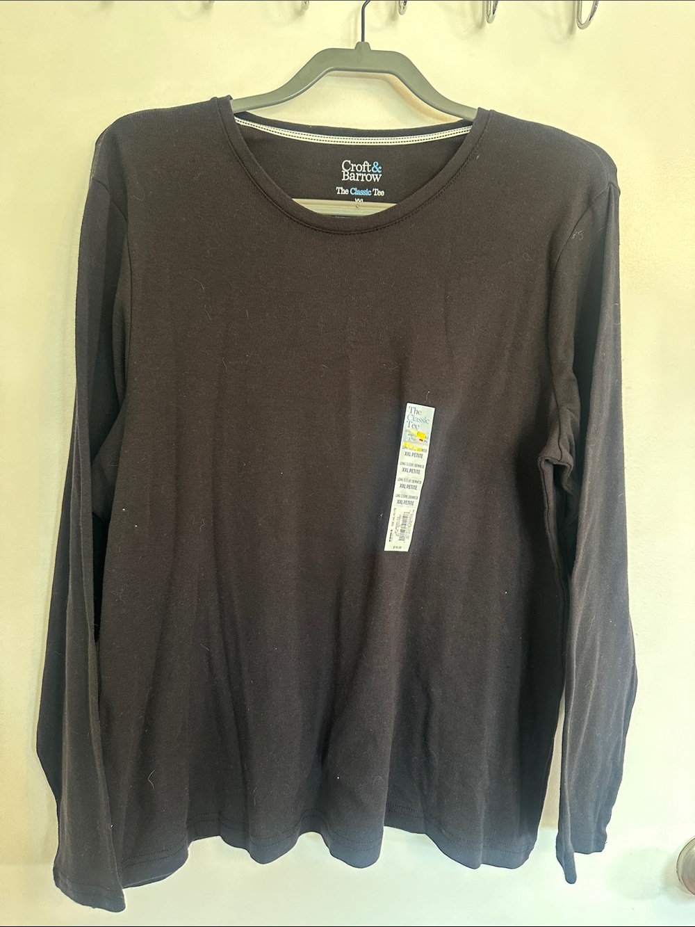 croft & barrow Men’s Long-Sleeve Crewneck Shirt - Black